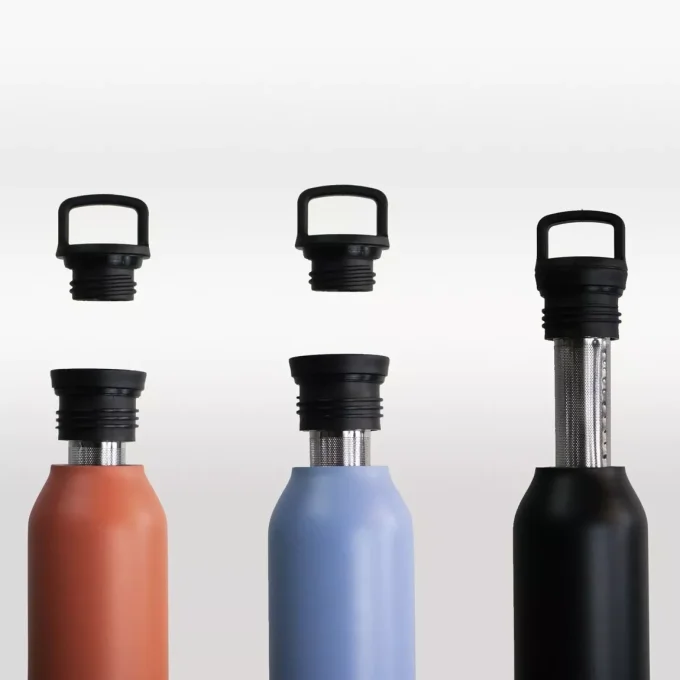 Bouteille 500 ml isotherme avec infuseur noire