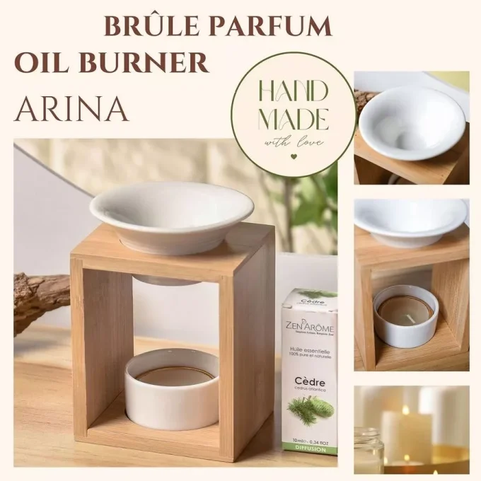 Brûle Parfum Arina en Bambou et Céramique